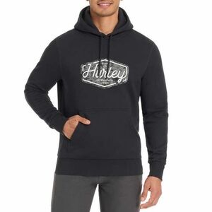 Men’s Hurley Logo Black Cotton Blend Pullover Hoodie Sweatshirt Size Small